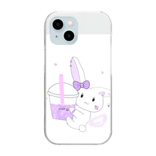 推しうさぎ　むらさき担当 Clear Smartphone Case