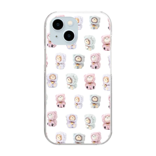 くまの３兄弟もこもこver.ランダム Clear Smartphone Case