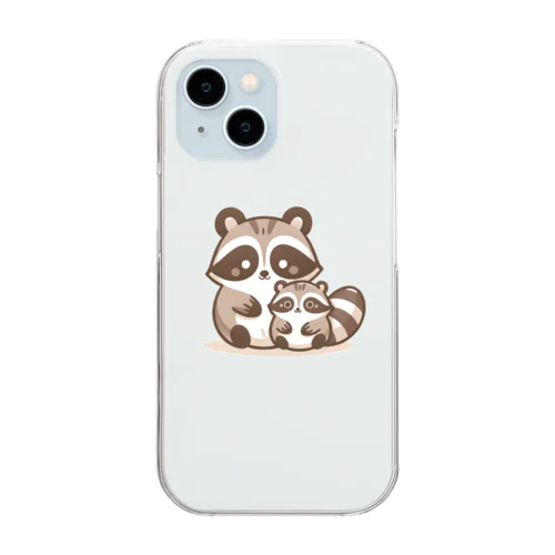 ほのぼのアライグマ家族物語 Clear Smartphone Case