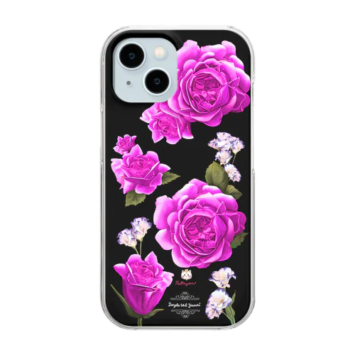 【ロイヤル薔薇🌹】ローズピンク紫 Clear Smartphone Case