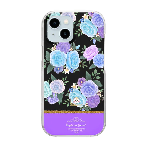 【青紫バラ🌹バイカラー】紫×黒 Clear Smartphone Case
