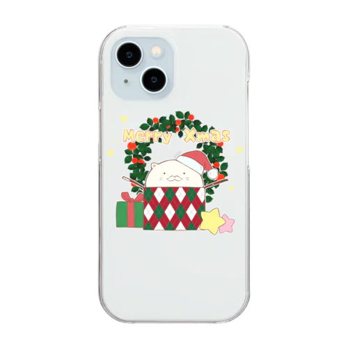 もちもちねこふく〈クリスマス〉 Clear Smartphone Case