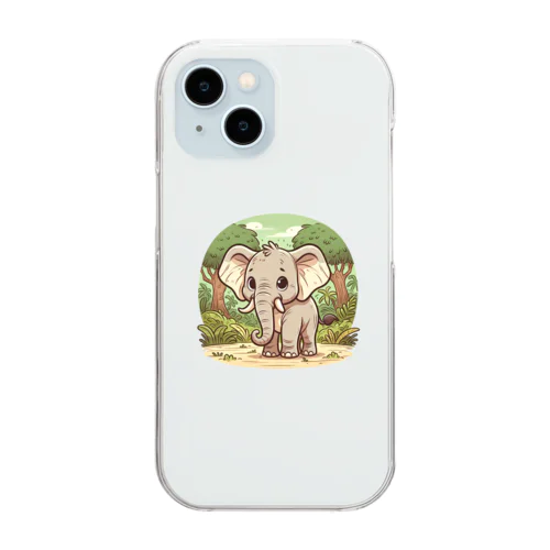 elephant【ビンテージアニマル】 Clear Smartphone Case