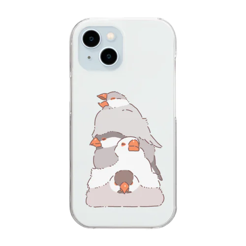 溶け合う文鳥たち Clear Smartphone Case