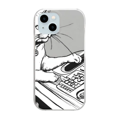 ボタン猫（シリアス） Clear Smartphone Case