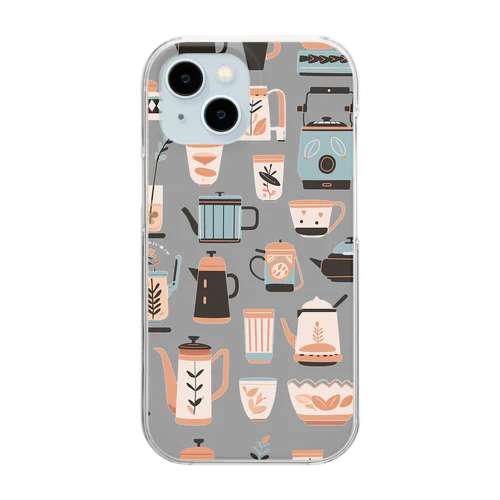 coffee pot (gray） Clear Smartphone Case