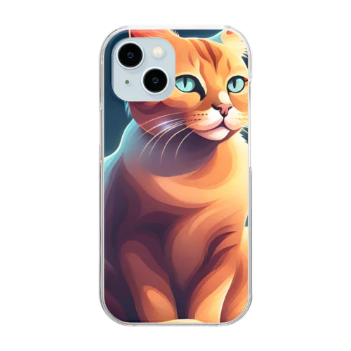 猫のイラストグッズ Clear Smartphone Case