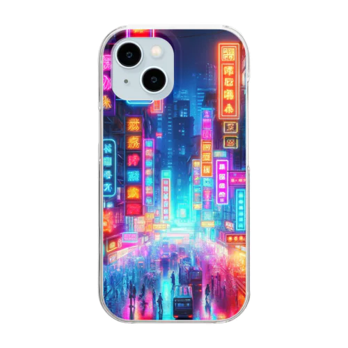 ネオンナイト Clear Smartphone Case