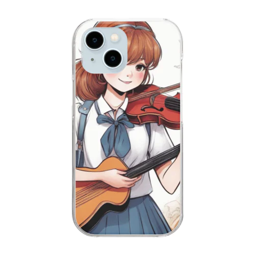 弦楽器好きのチョコちゃん Clear Smartphone Case