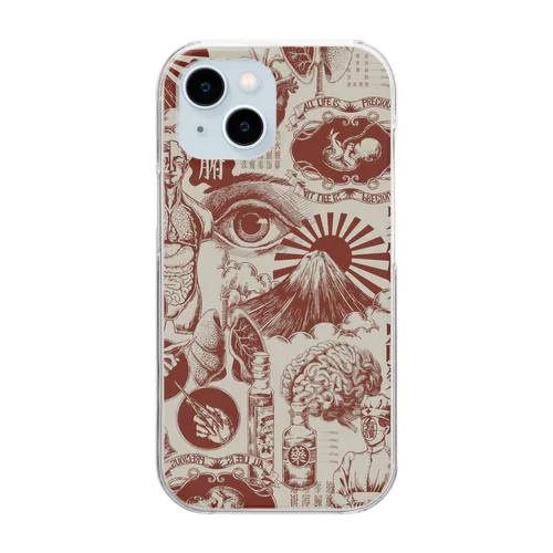 臓器帝国医学柄(赤) Clear Smartphone Case