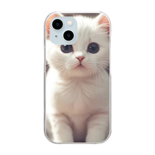 可愛い猫のイラストグッズ♥ Clear Smartphone Case