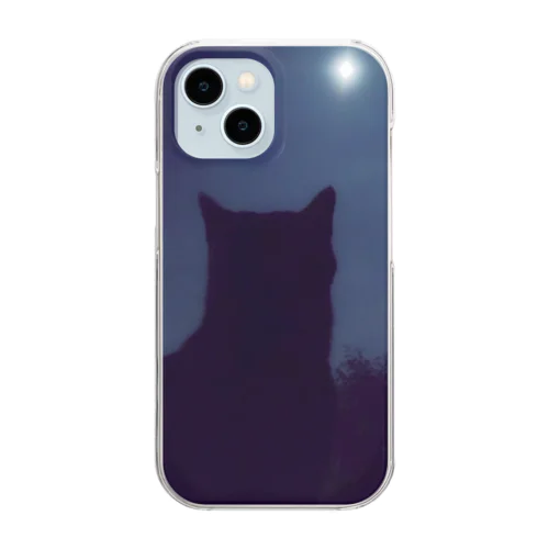 猫と月。 Clear Smartphone Case