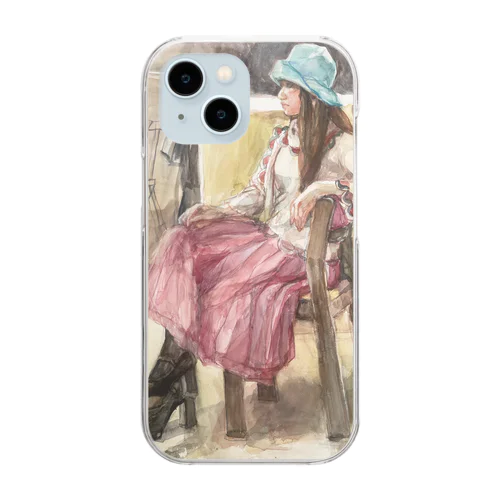 帽子の女性 Clear Smartphone Case