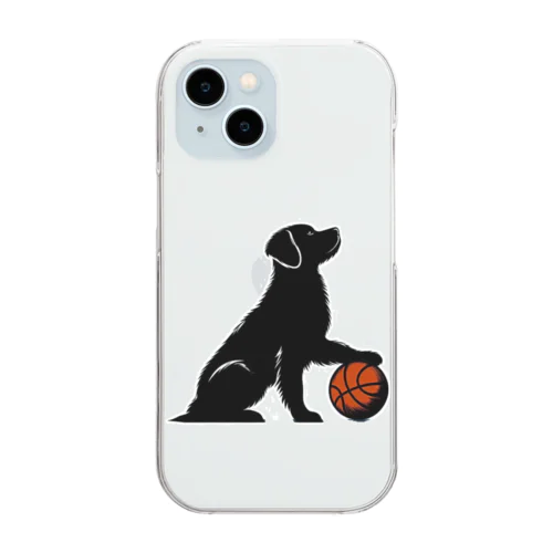 犬とバスケットボール Clear Smartphone Case