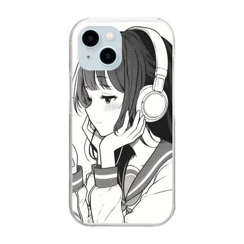 音楽を聴く女の子 Clear Smartphone Case