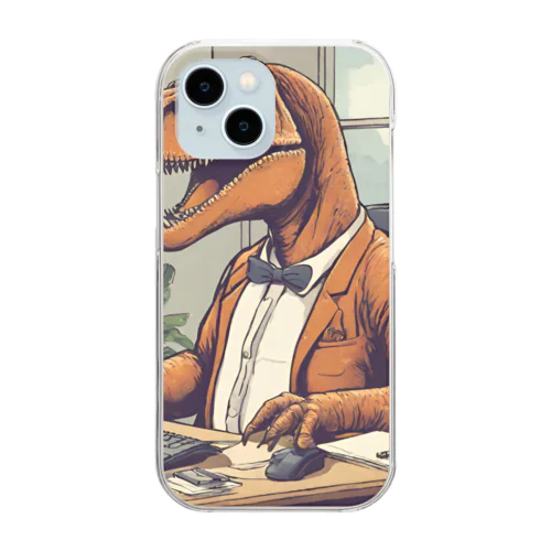 働く恐竜 Clear Smartphone Case