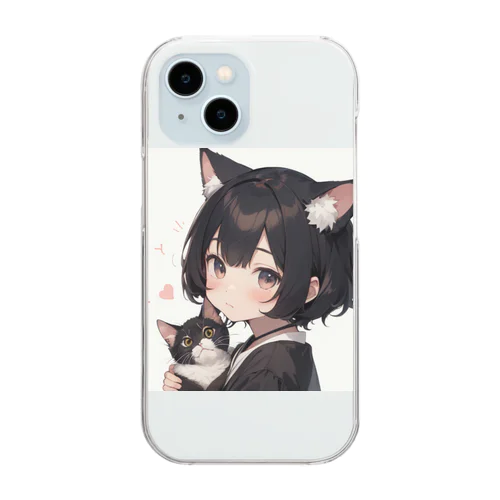 ね子ちゃんと子ネコ　だっこ Clear Smartphone Case