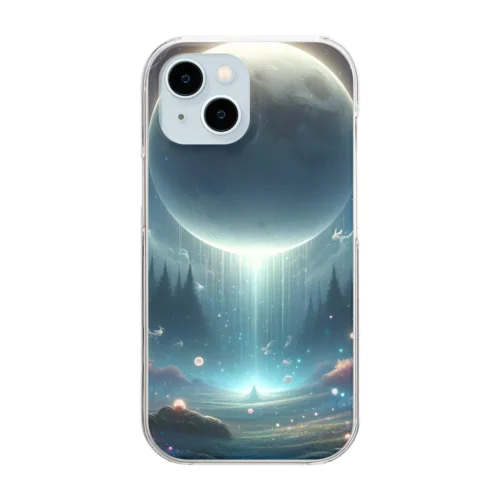 月が導く異世界の幻想的な風景 Clear Smartphone Case