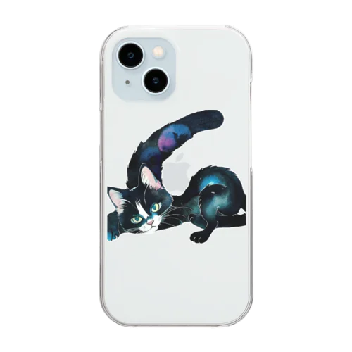 黒猫と魔法の尻尾 Clear Smartphone Case