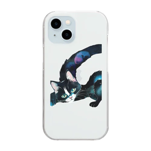 黒猫と魔法の尻尾 Clear Smartphone Case