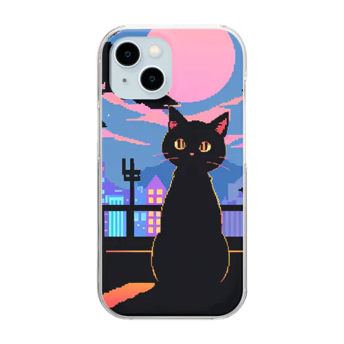 ドット黒猫さん Clear Smartphone Case