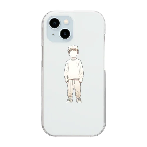 帽子をかぶった少年 Clear Smartphone Case