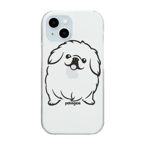 モノクロペキニーズちゃん Clear Smartphone Case