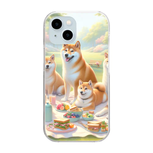 ピクニック柴犬 Clear Smartphone Case