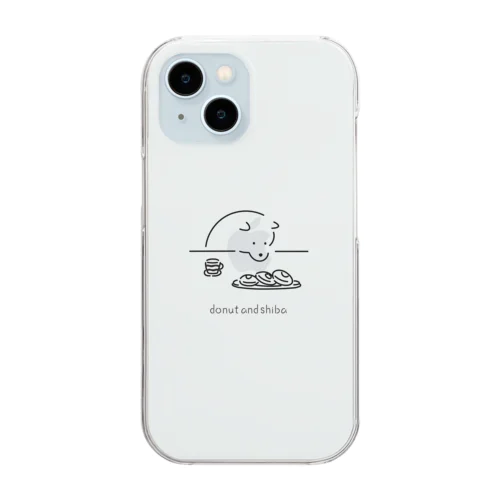 ドーナツと柴犬 Clear Smartphone Case