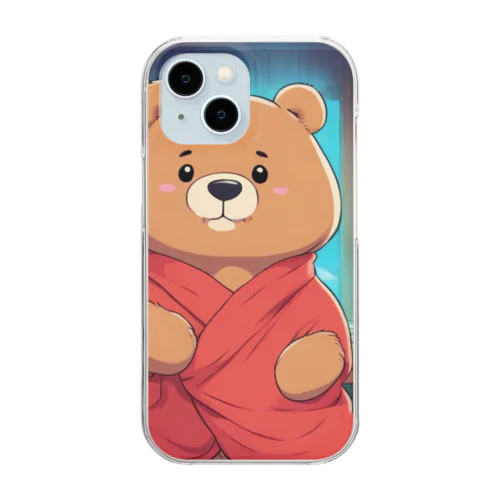 サウナテディベア Clear Smartphone Case