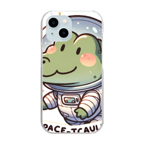 　宇宙飛行士ワニ Clear Smartphone Case