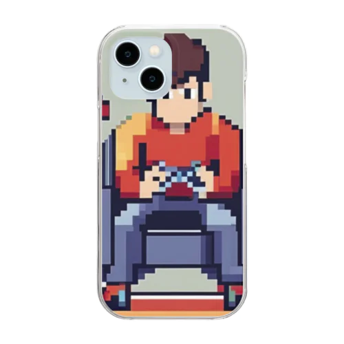 ゲームするロケットボーイ Clear Smartphone Case