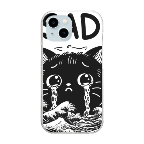 悲しみの黒猫 Clear Smartphone Case