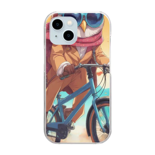 自転車サングラスフクロウ Clear Smartphone Case