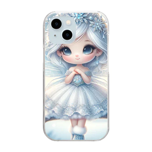 霜のキス - 雪原の小さな守護者 Clear Smartphone Case