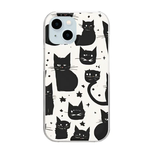 ぶち猫 Clear Smartphone Case