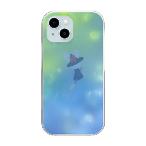 夜を飛ぶ魔法使い（ウサギ） Clear Smartphone Case