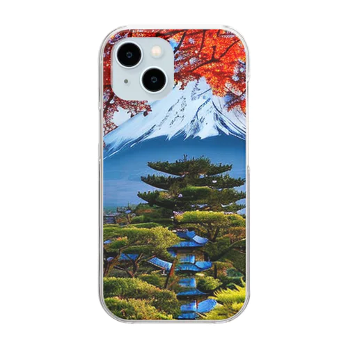 富士山のある風景 Clear Smartphone Case