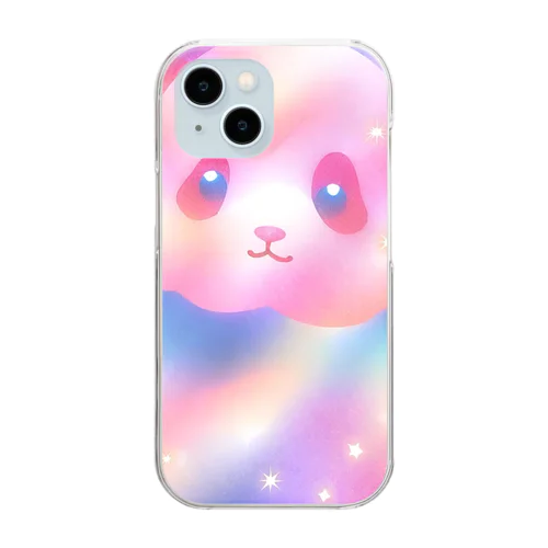 （パンダ）ふわふわわたあめ動物園 Clear Smartphone Case