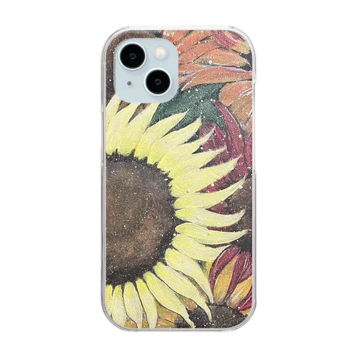 ダンシングひまわり Clear Smartphone Case