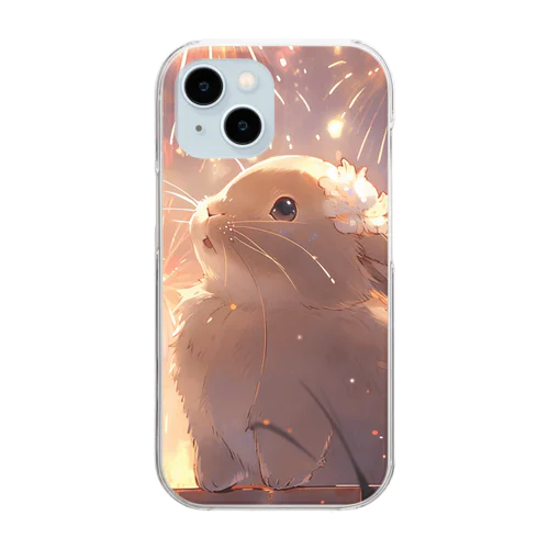 うさぎと花火｡.:*･ﾟ Clear Smartphone Case