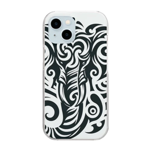 Elephant Tribal king Clear Smartphone Case