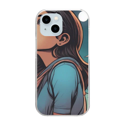 The girl who looks at the sky Clear Smartphone Case