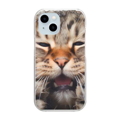 ずぶ濡れ猫 Clear Smartphone Case