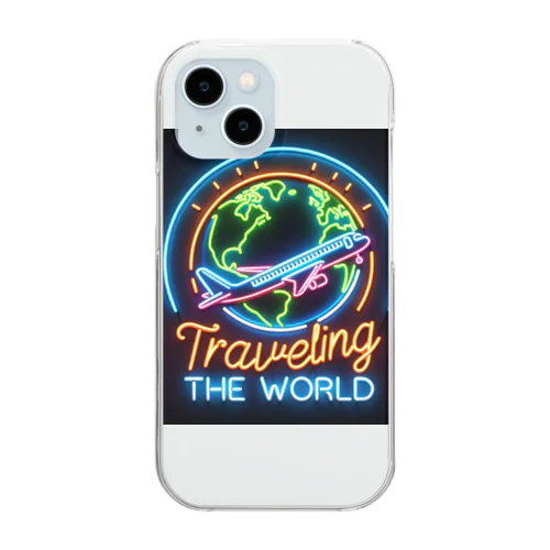 ネオンの輝き☆世界旅行 Clear Smartphone Case