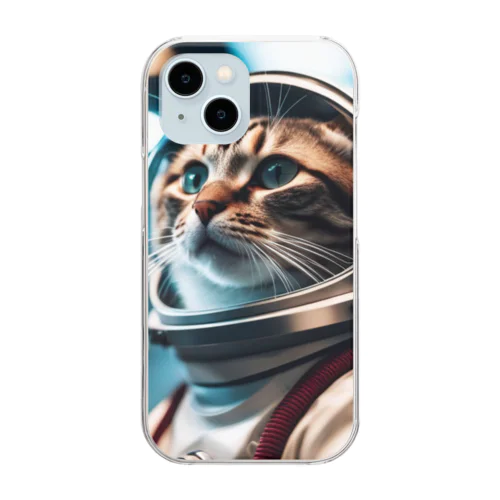 旅立つ宇宙猫 Clear Smartphone Case