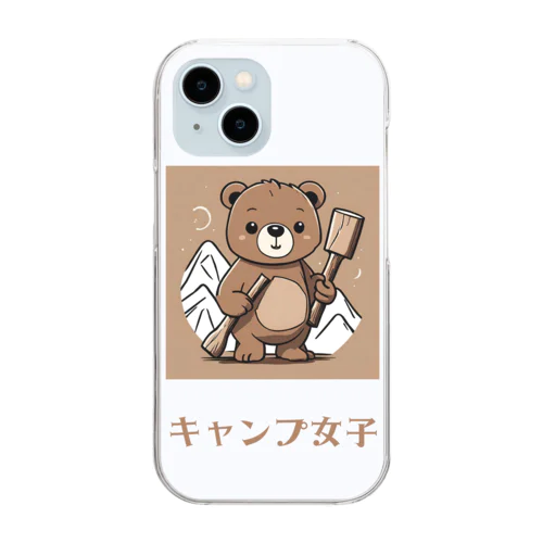 薪割りくまちゃん Clear Smartphone Case