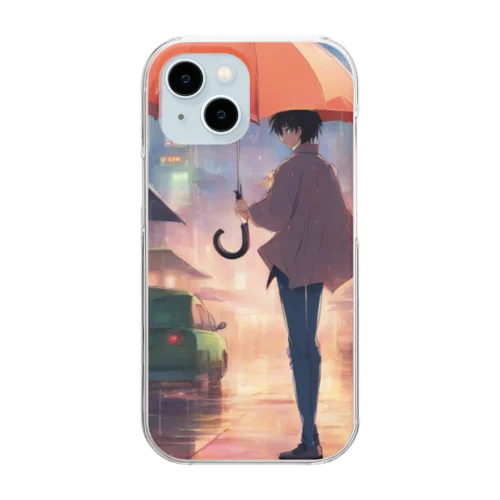 雨宿り Clear Smartphone Case