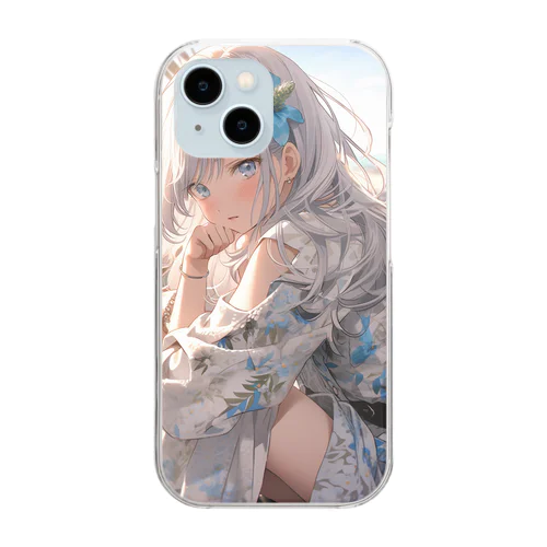 銀髪美女シリーズ1 オンザビーチ Clear Smartphone Case