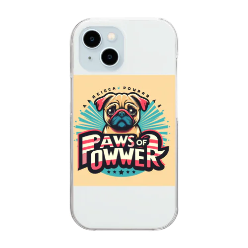 パグチワワ「Paws of Power」 Clear Smartphone Case